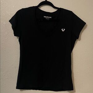 True Religion Women's Black Short Sleeve Tee